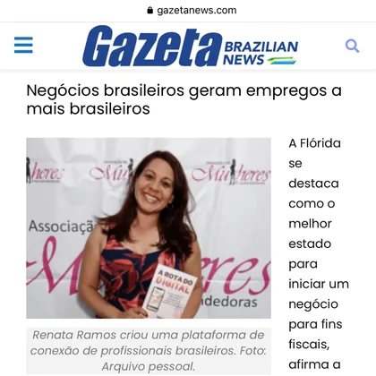 Article in the Gazeta News newspaper